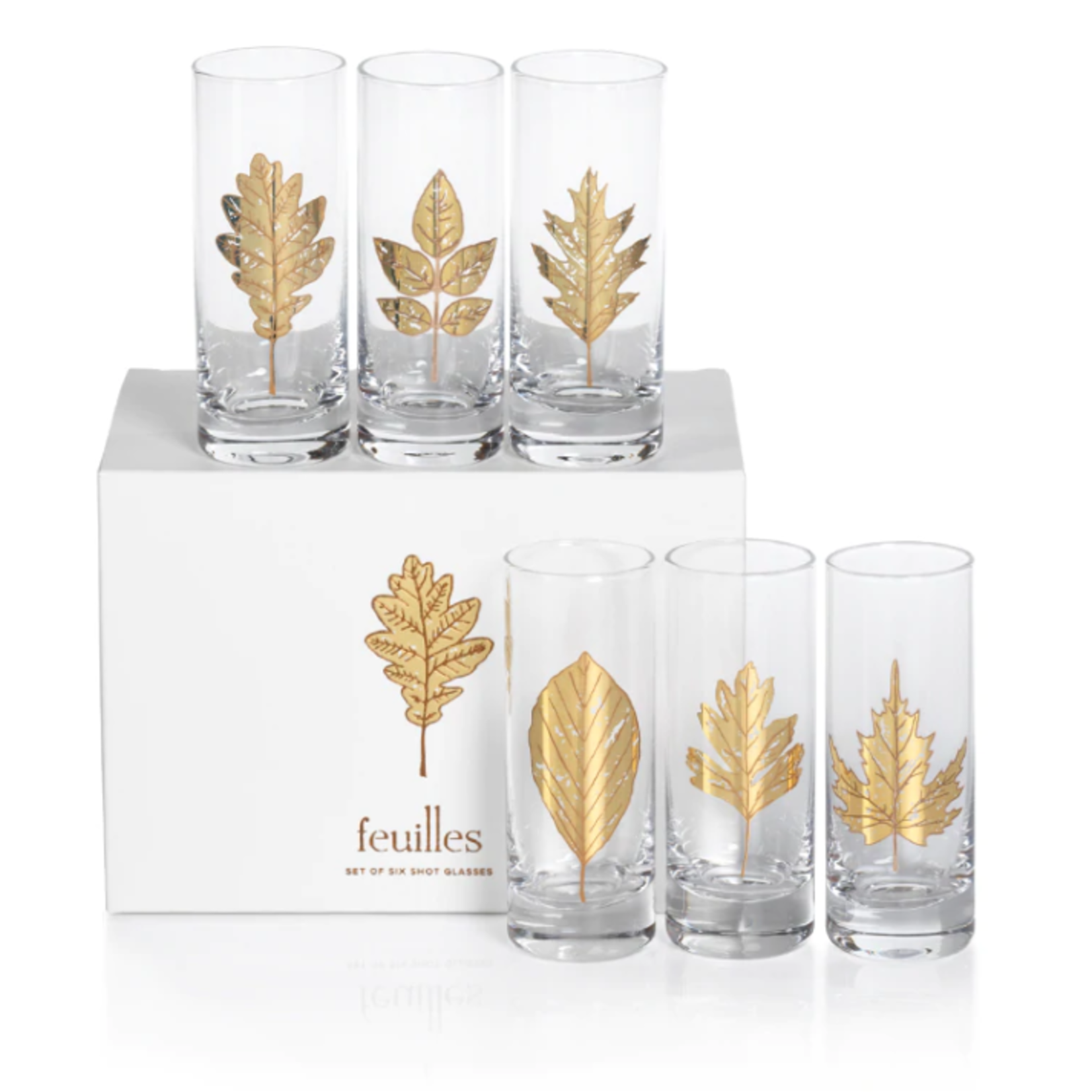 Zodax Feuilles Shot Glass Set of 6