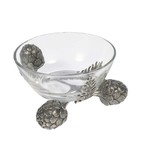 Vagabond House Artichoke Pewter & Glass Dip Bowl