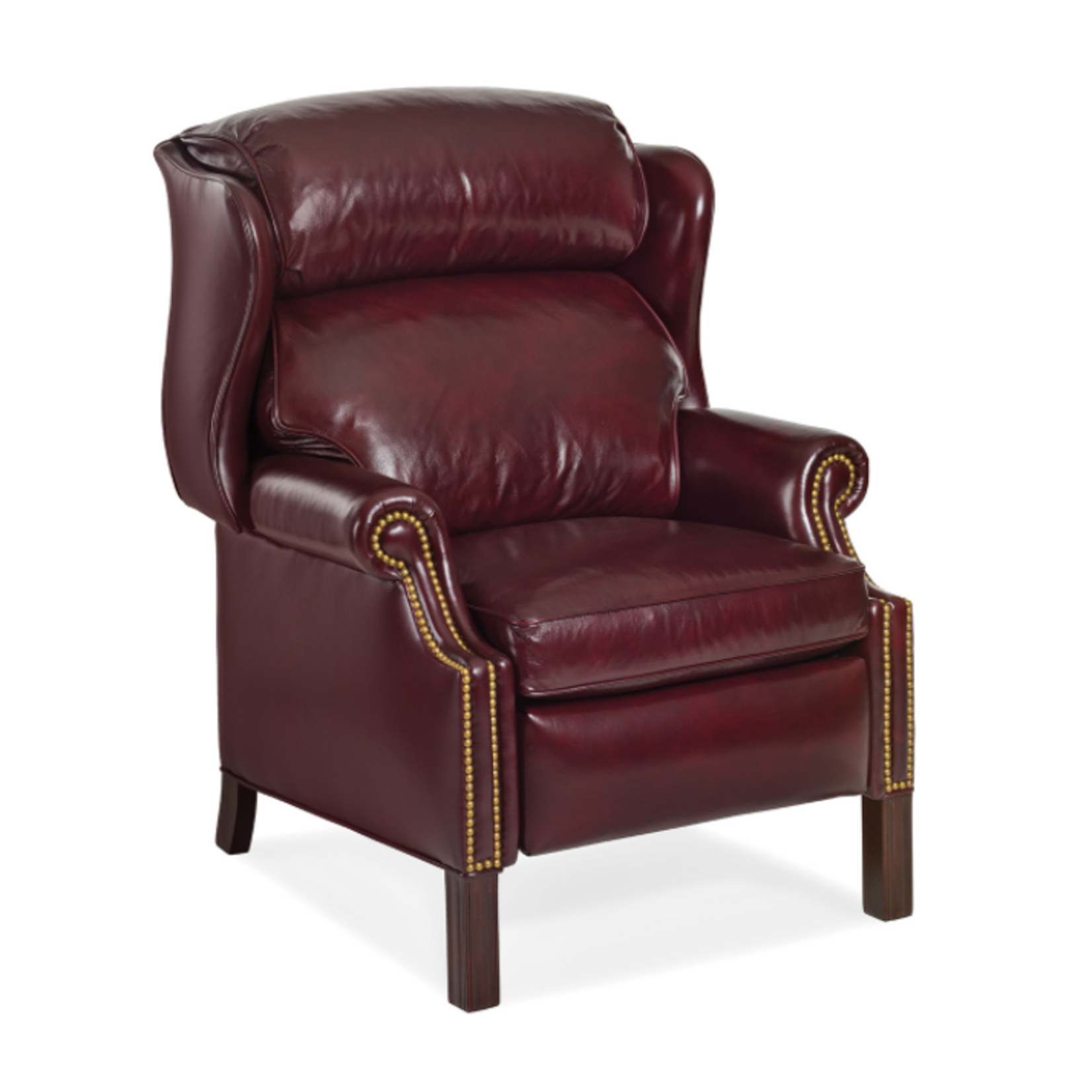Hancock & Moore LLC Woodbridge Chippendale Wing Chair Recliner Alberta Harness Leather