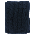 Darzzi LLC Big Cable Knitted Cotton Throw Blanket Navy