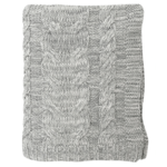 Darzzi LLC Medium Grey Melange Natural Chunky Braid Throw