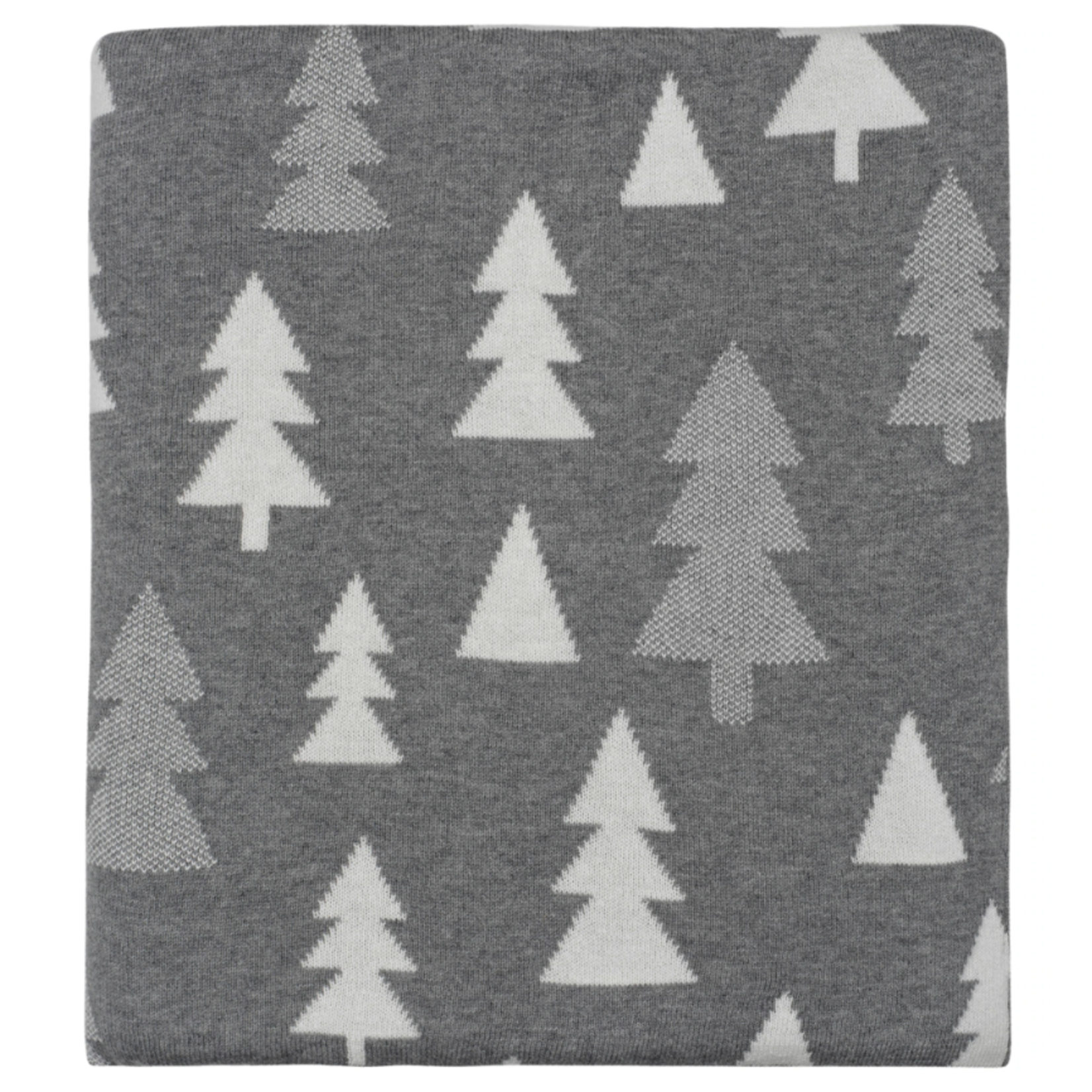Darzzi LLC Pine Tree Gray & White Knitted Throw Blanket
