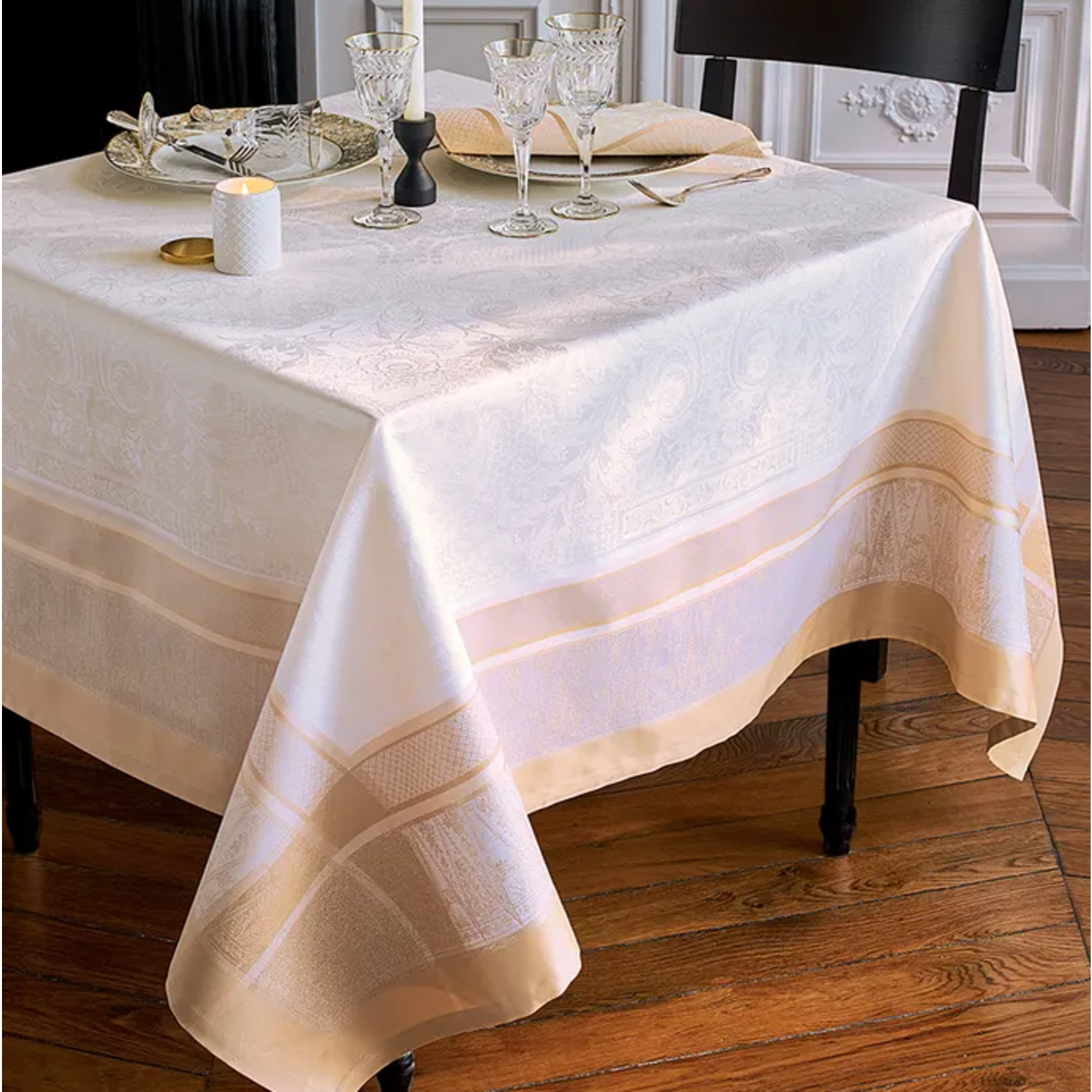 Garnier Thiebaut Persina Dore Cotton Tablecloth 69"x69"