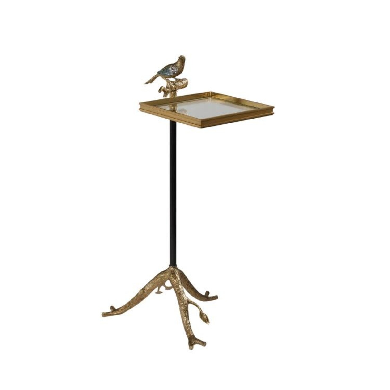 Maitland Smith Tweet Accent Brass & Iron Table with Paua Shell Inlay