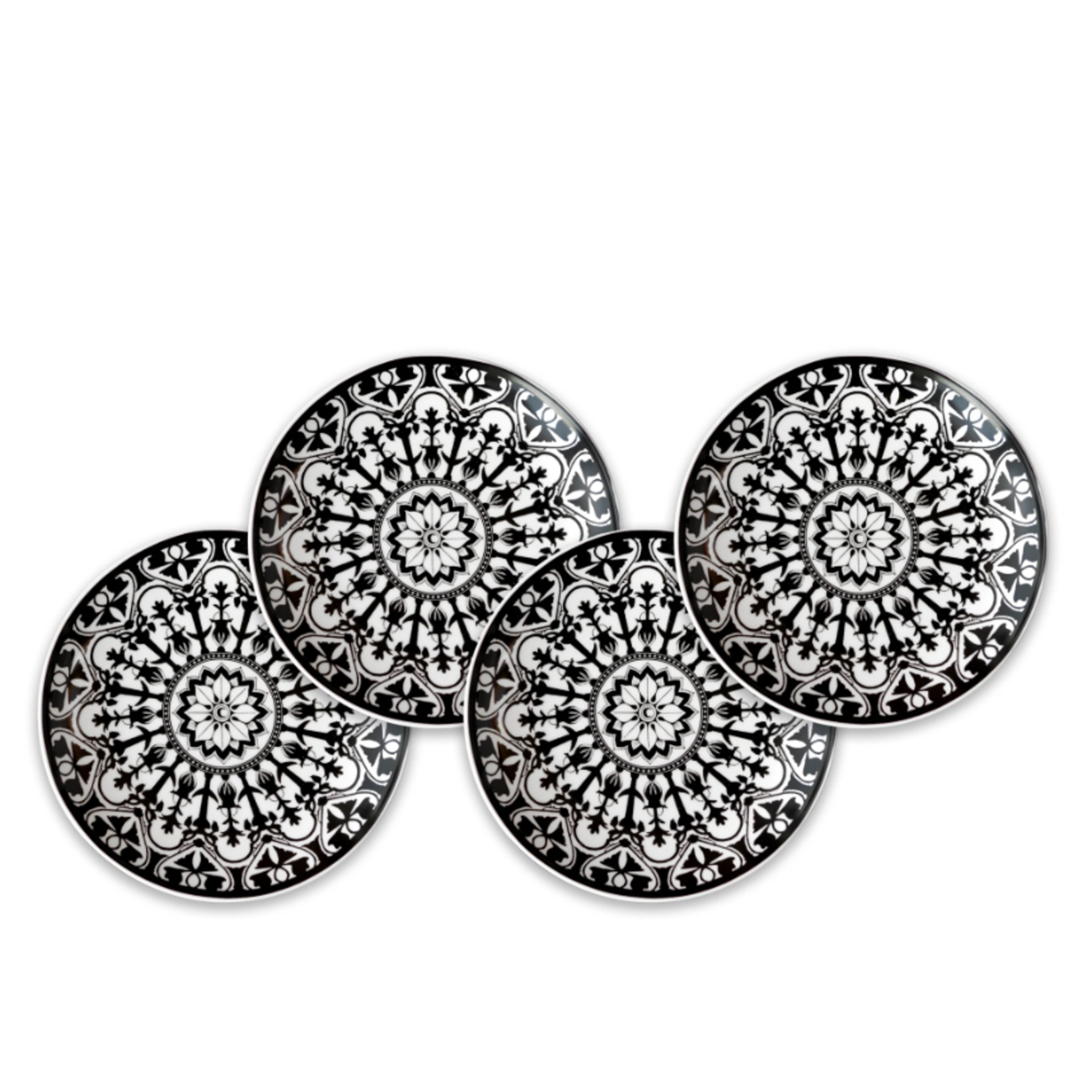 Caskata Casablanca Black Canape Plate Set of 4