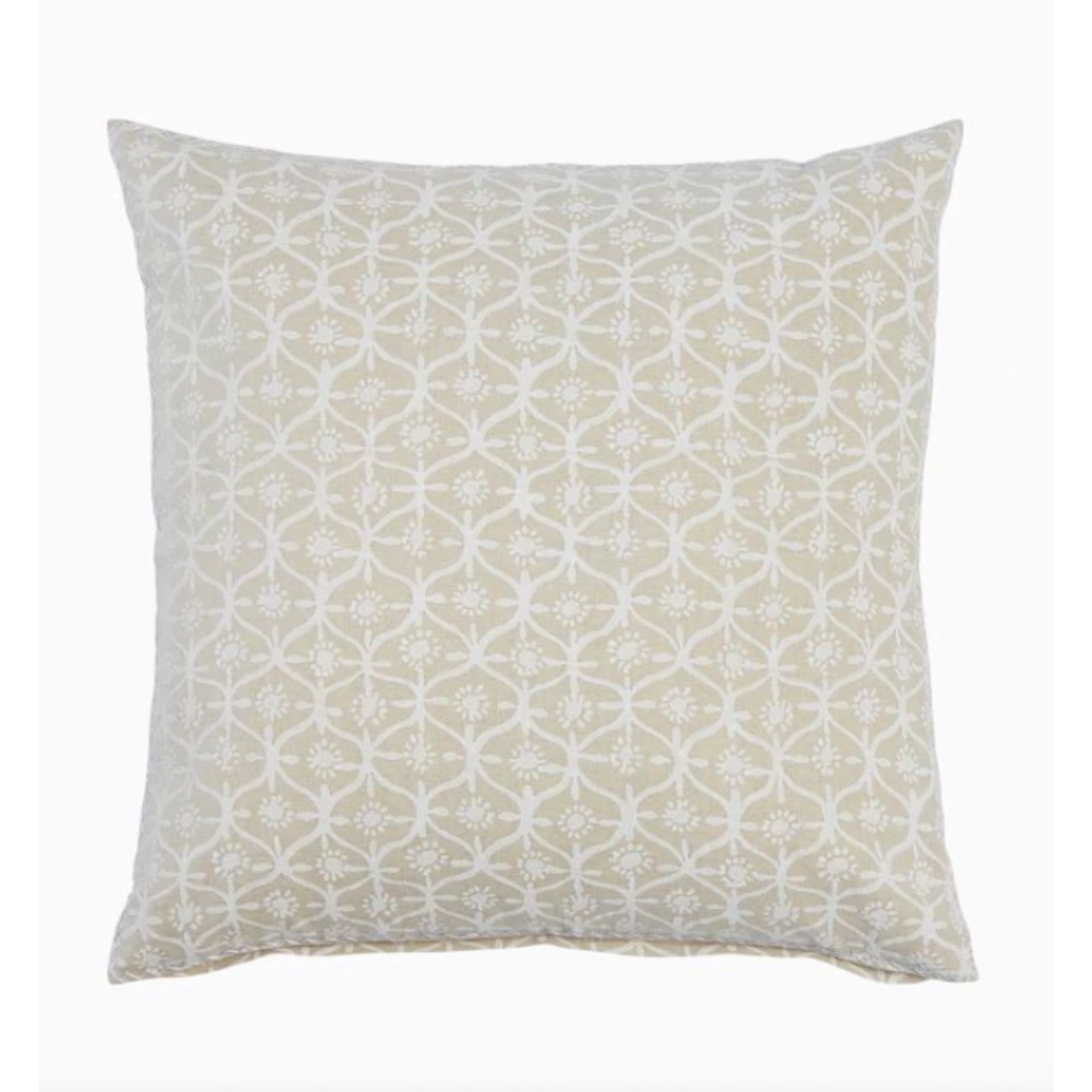 John Robshaw Textiles Amma White Floral Decorative Throw Pillow