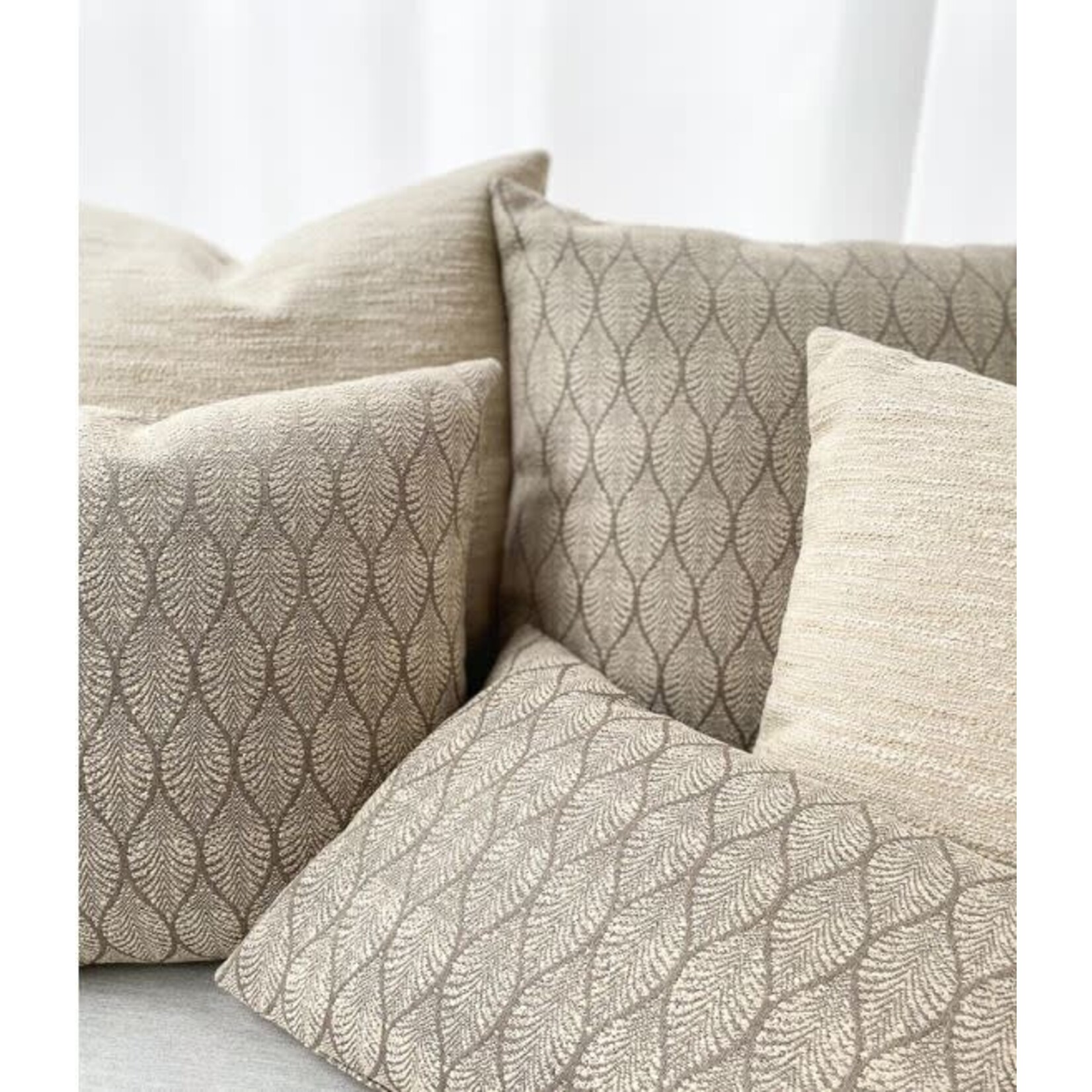 Anaya Summer Flora Mocha Indoor Outdoor Pillow 24"x24"