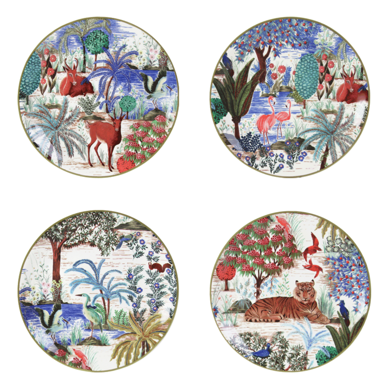 Gien Le Jardin Du Palais Canape Plates Set of 4