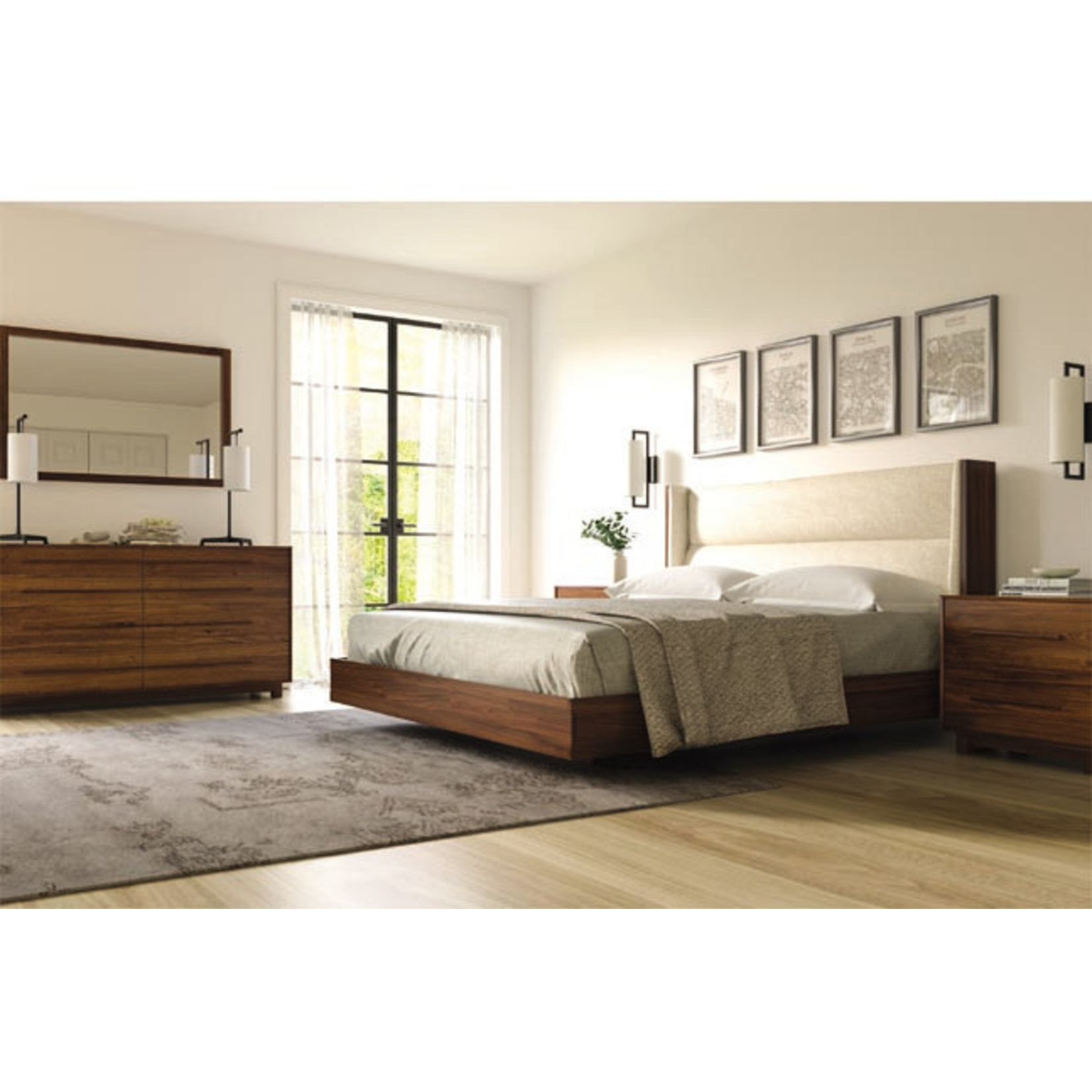 Copeland Sloane Floating Walnut King Bed