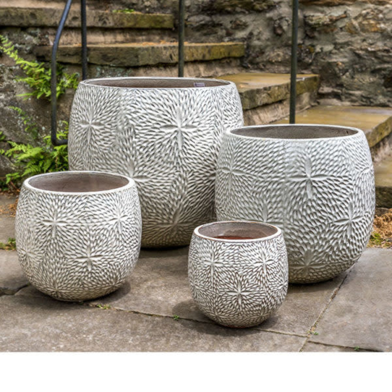 Campania Sand Dollar Cream Glazed Planter - Extra Large 21″ x 19.5″