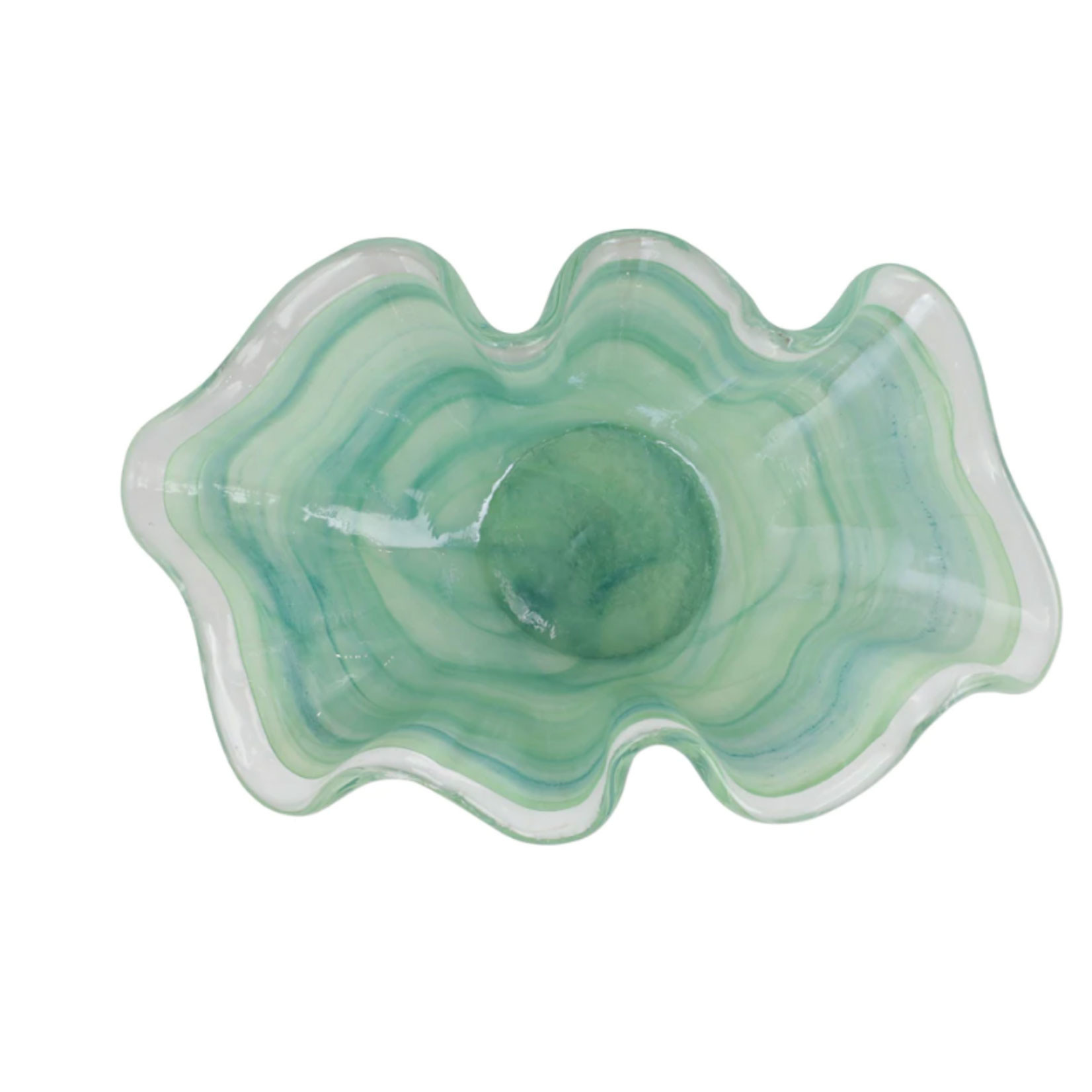 Vietri Onda Glass Green Large Bowl 13"