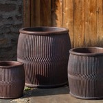 Campania Rain Barrel Black Clay Medium Planter 15.75″ x 15.75″