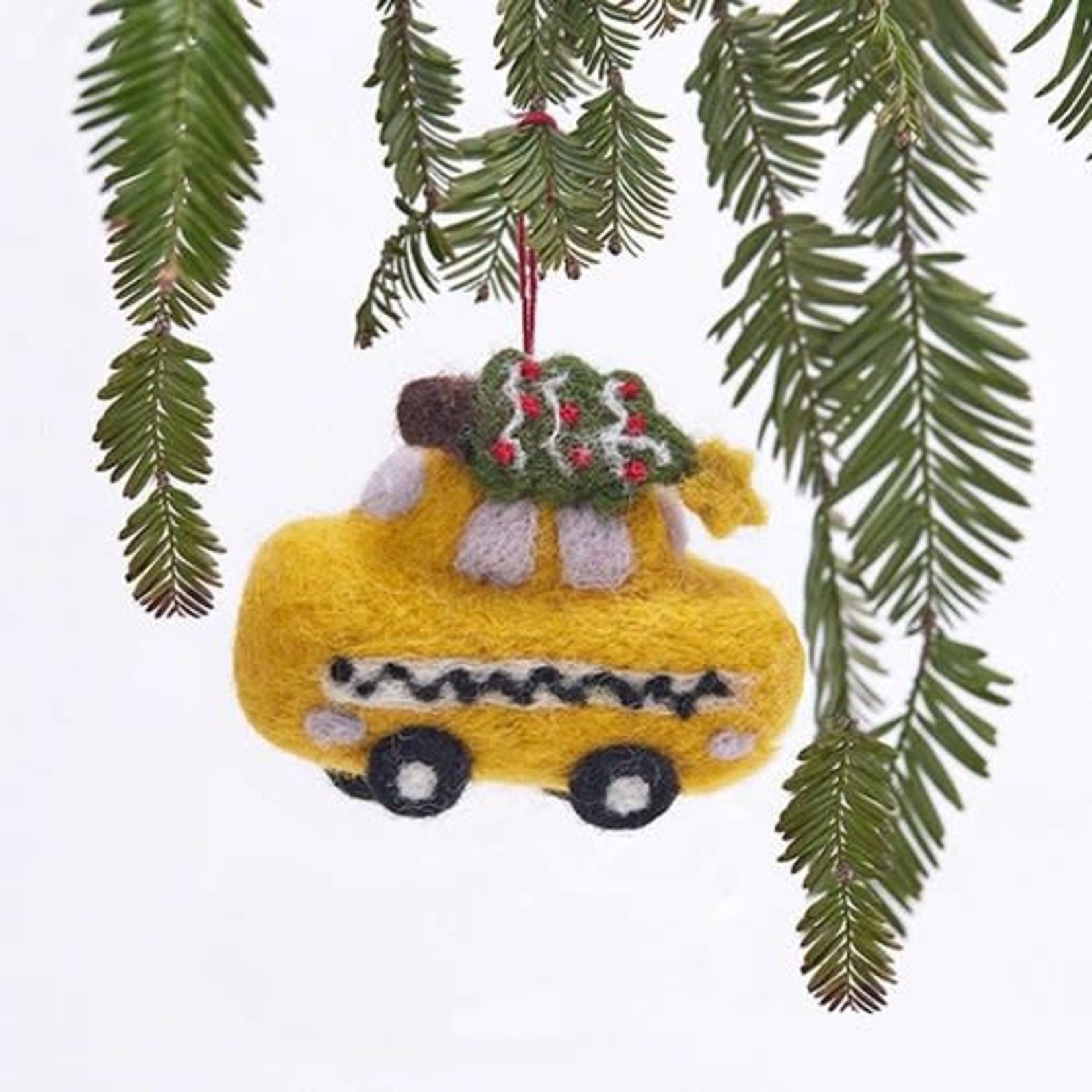 Rockflowerpaper NYC Yellow Taxi Wool Felt Ornament