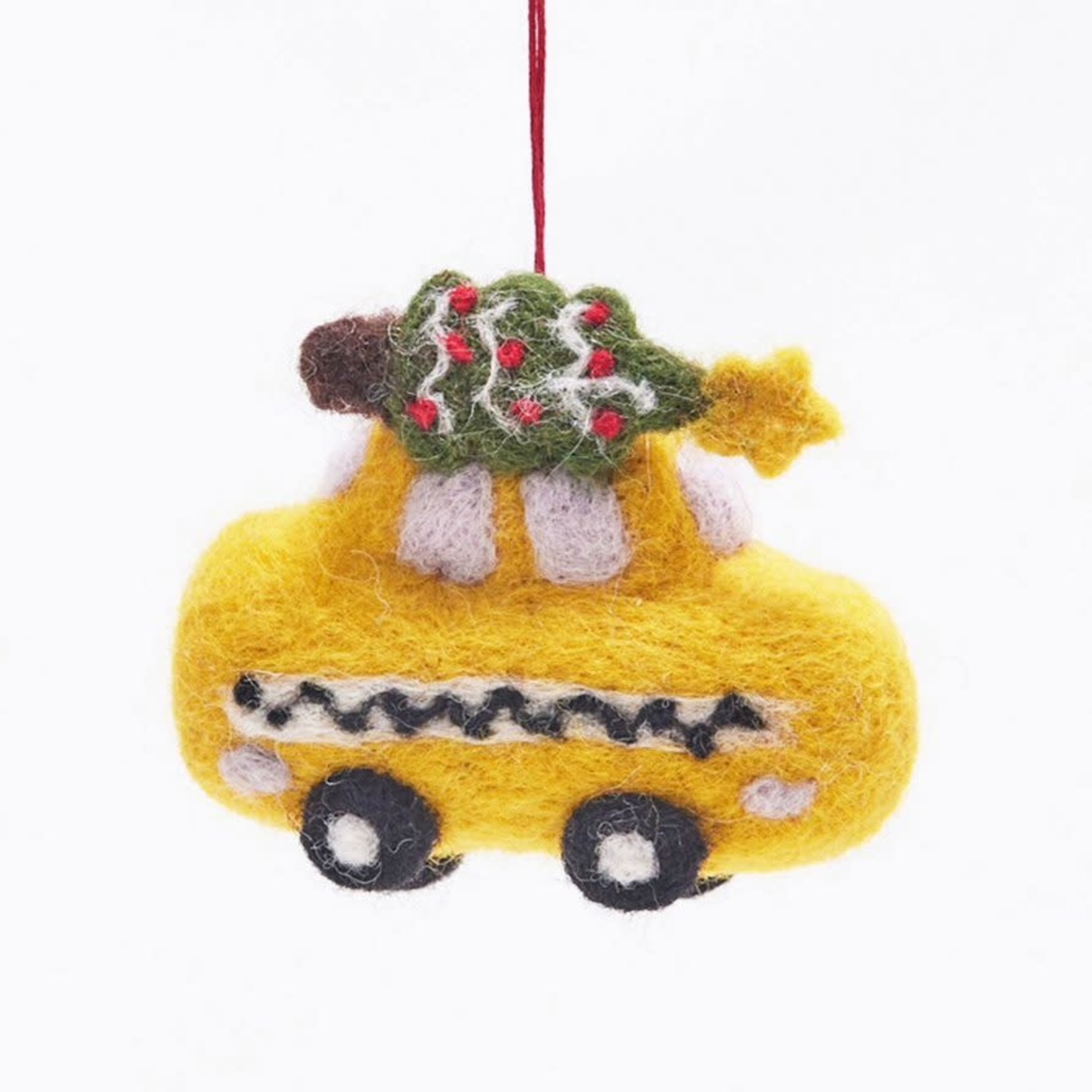Rockflowerpaper NYC Yellow Taxi Wool Felt Ornament