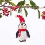 Rockflowerpaper Penguin Felt Ornament Navy