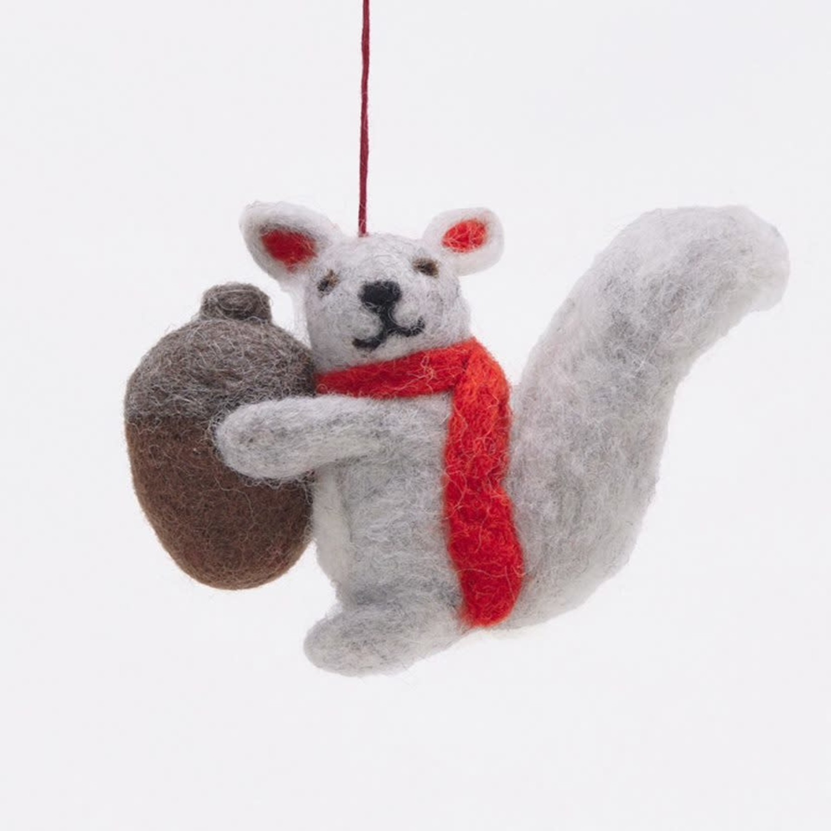 Rockflowerpaper Grey Squirrel Handmade Felt Ornament