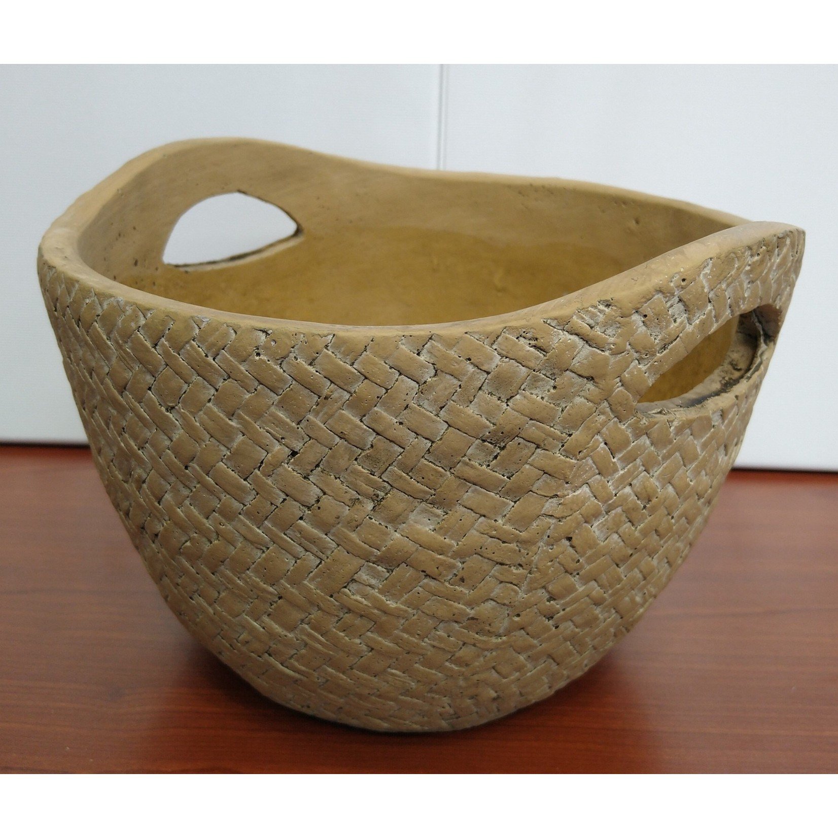 Napa Home and Garden Basket Weave Natural Cachepot - Large 9" x 6.25"