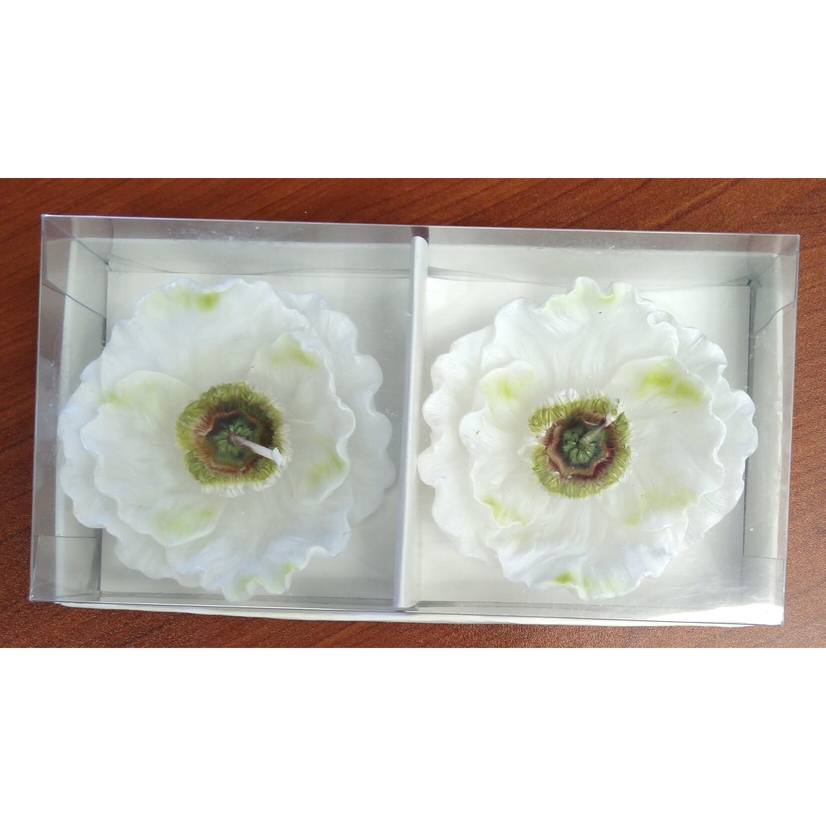 Roost Ice Poppy Candle White Small Set of 2