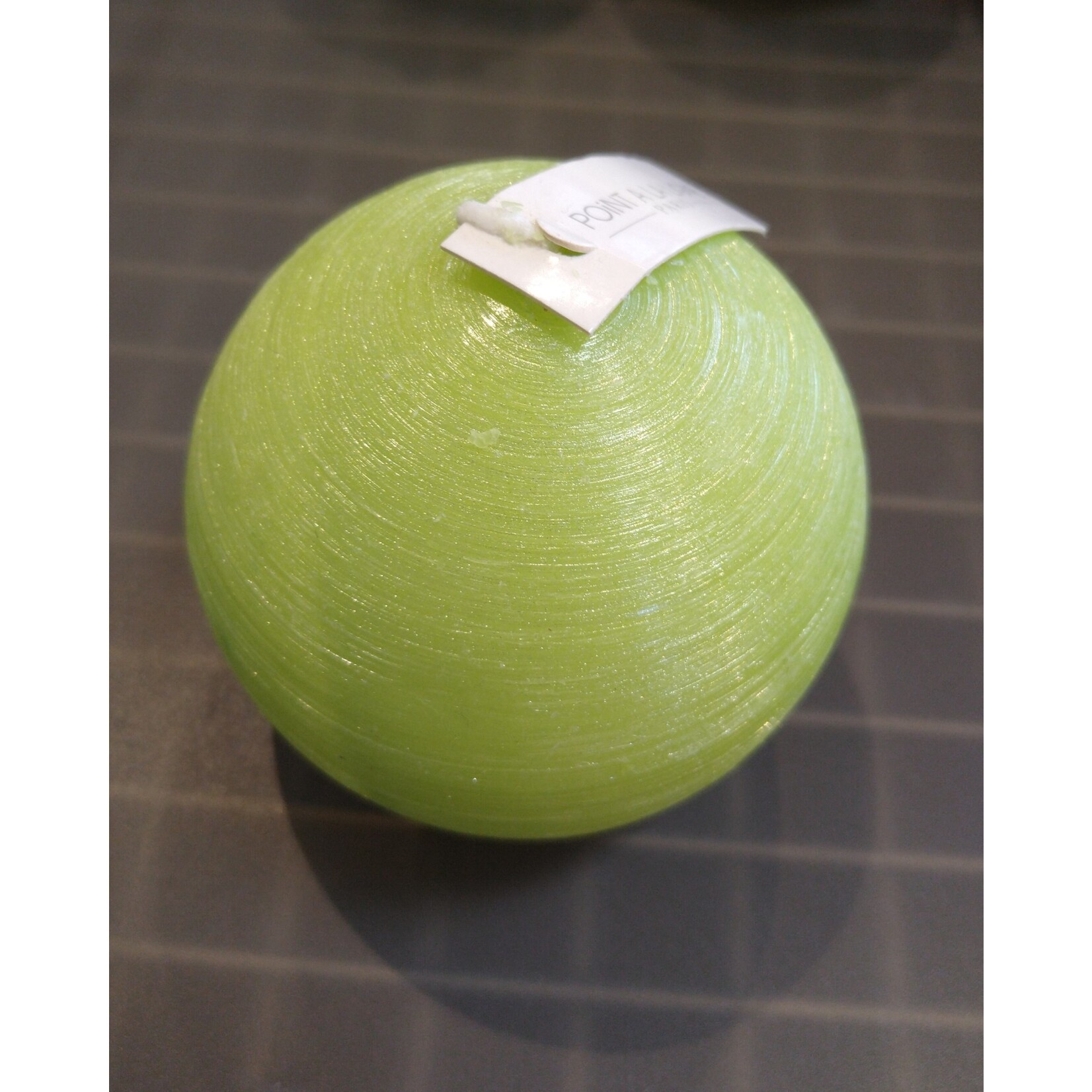Point a la Ligne Sphere #2 Aniseed Green Candle
