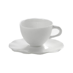 Bidk Home Cup with Saucer L White Perfect Imperfection