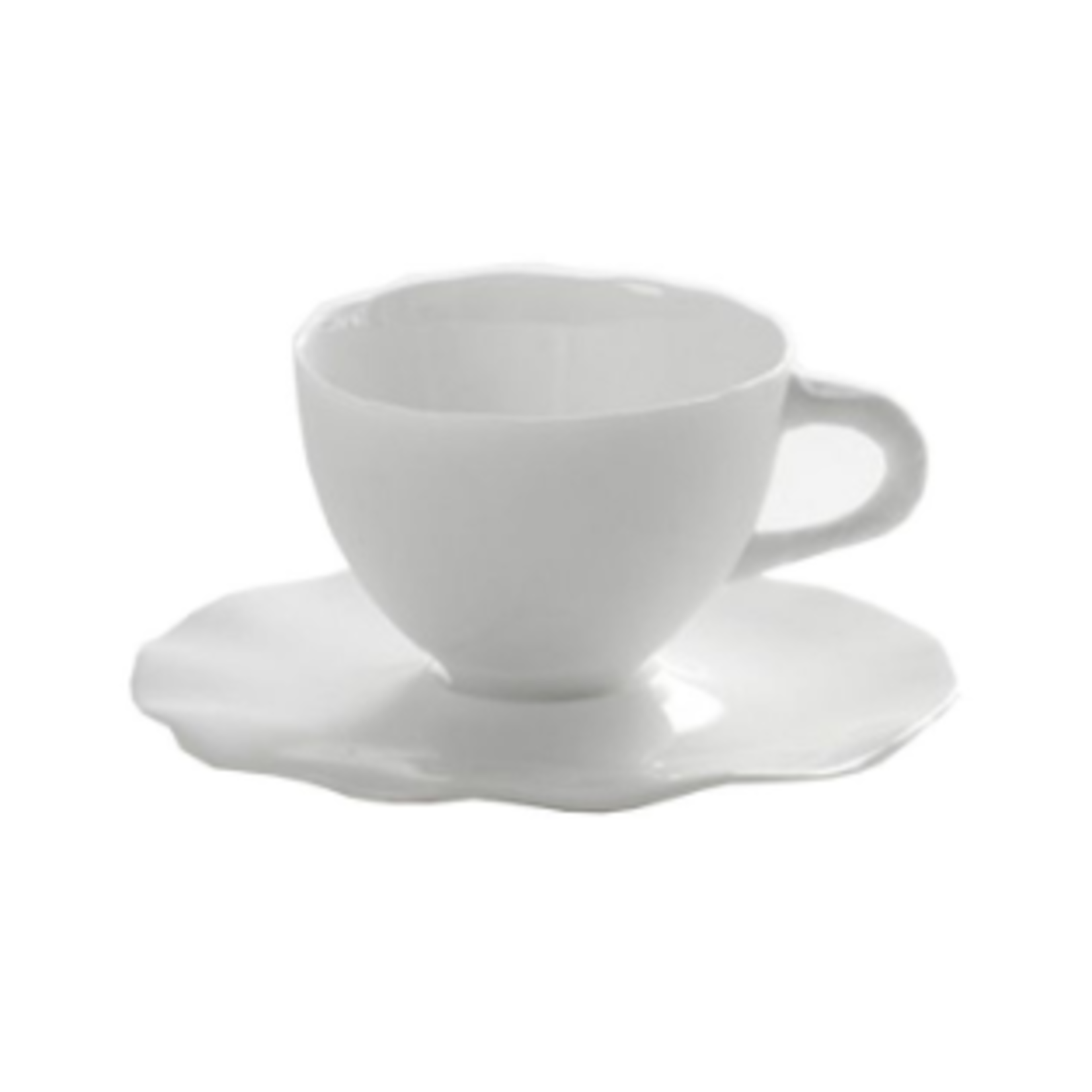 Bidk Home Cup with Saucer L White Perfect Imperfection