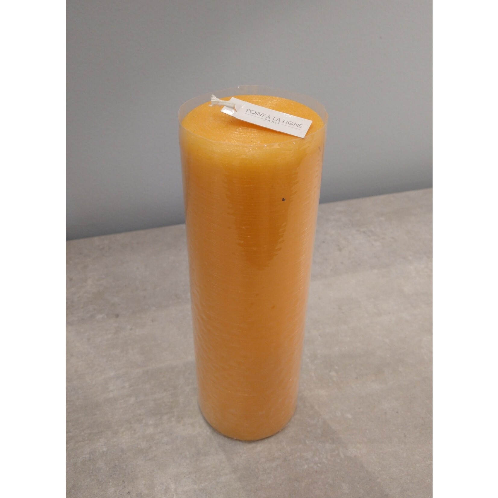 Point a la Ligne Very Large Pillar Saffron Candle