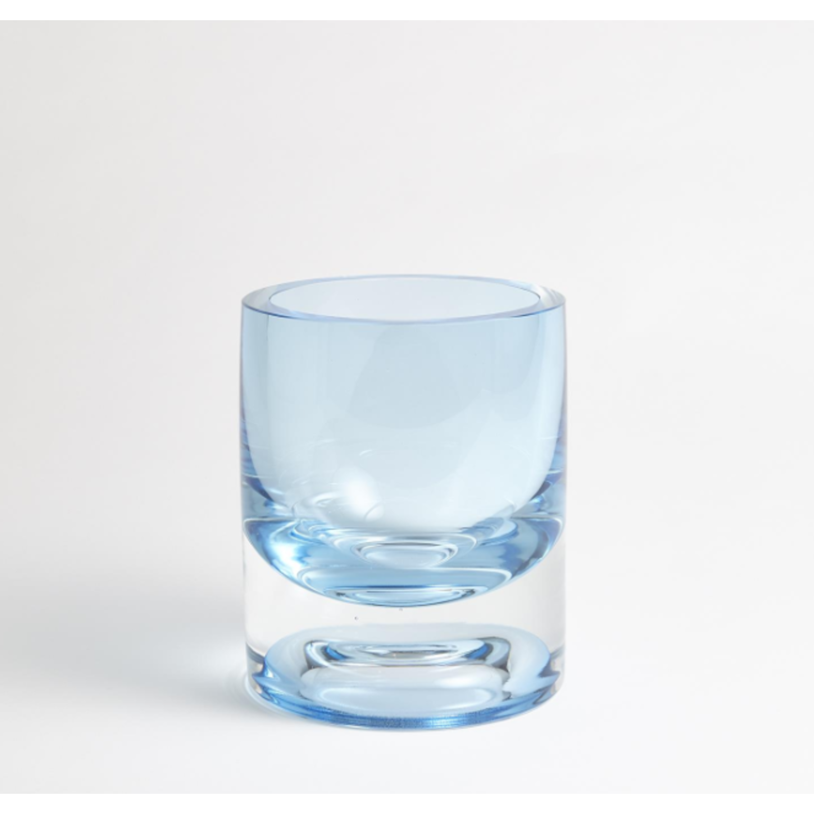 Global Views Thick Cylinder Vase Powder Blue Light Blue Small