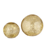 RAZ Imports Gold Mercury Glass Lighted Balls Set of 2