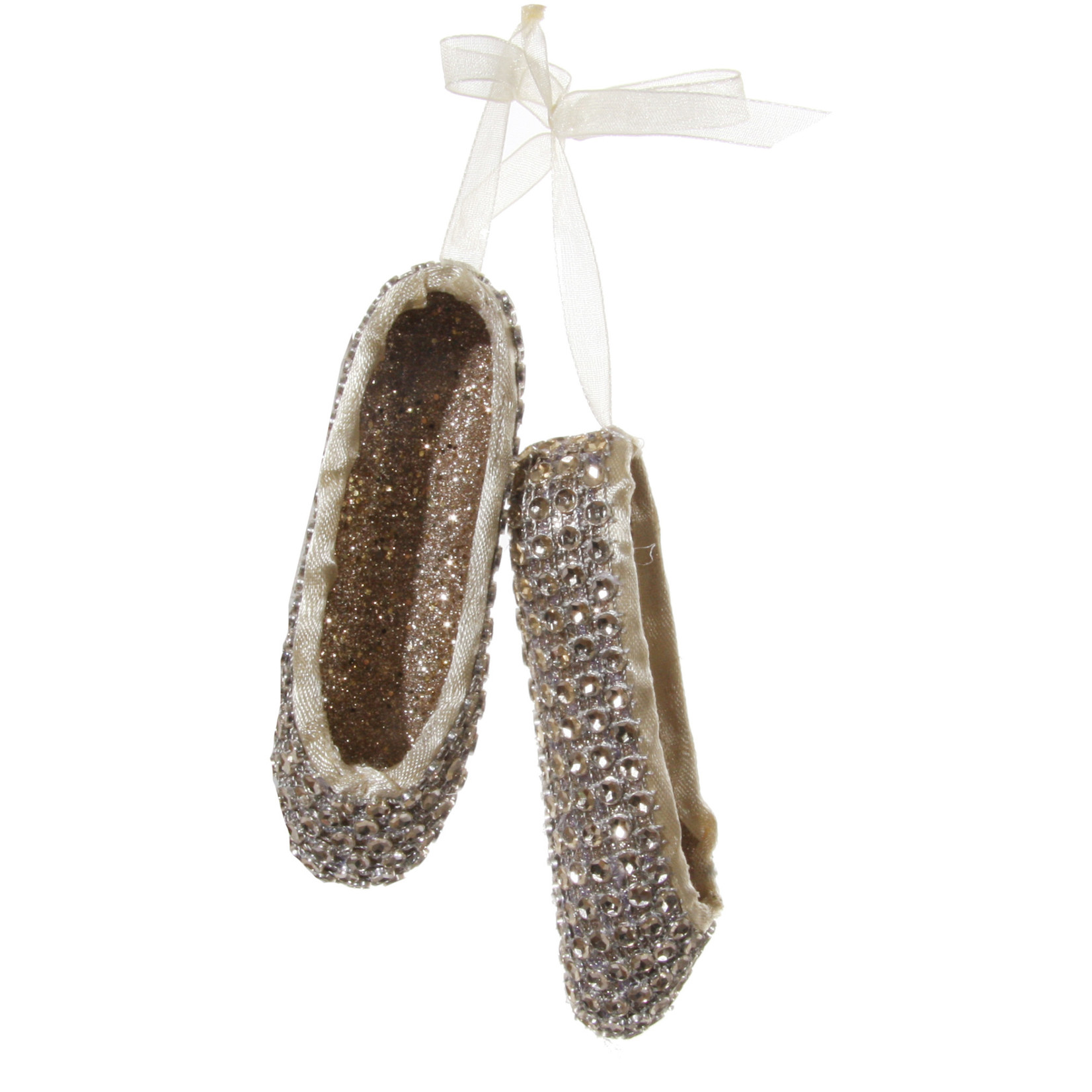 Shishi LLC Ballet Shoes Gold & Silver Beaded Ornament
