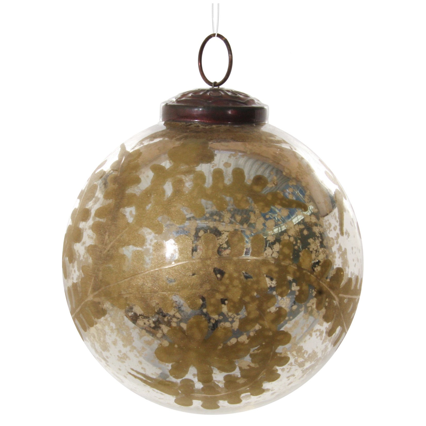 Shishi LLC Glass Ball Antique Silver Gold Ornament