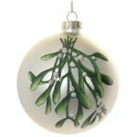 Shishi LLC Glass Ball Cream Mistletoe Ornament