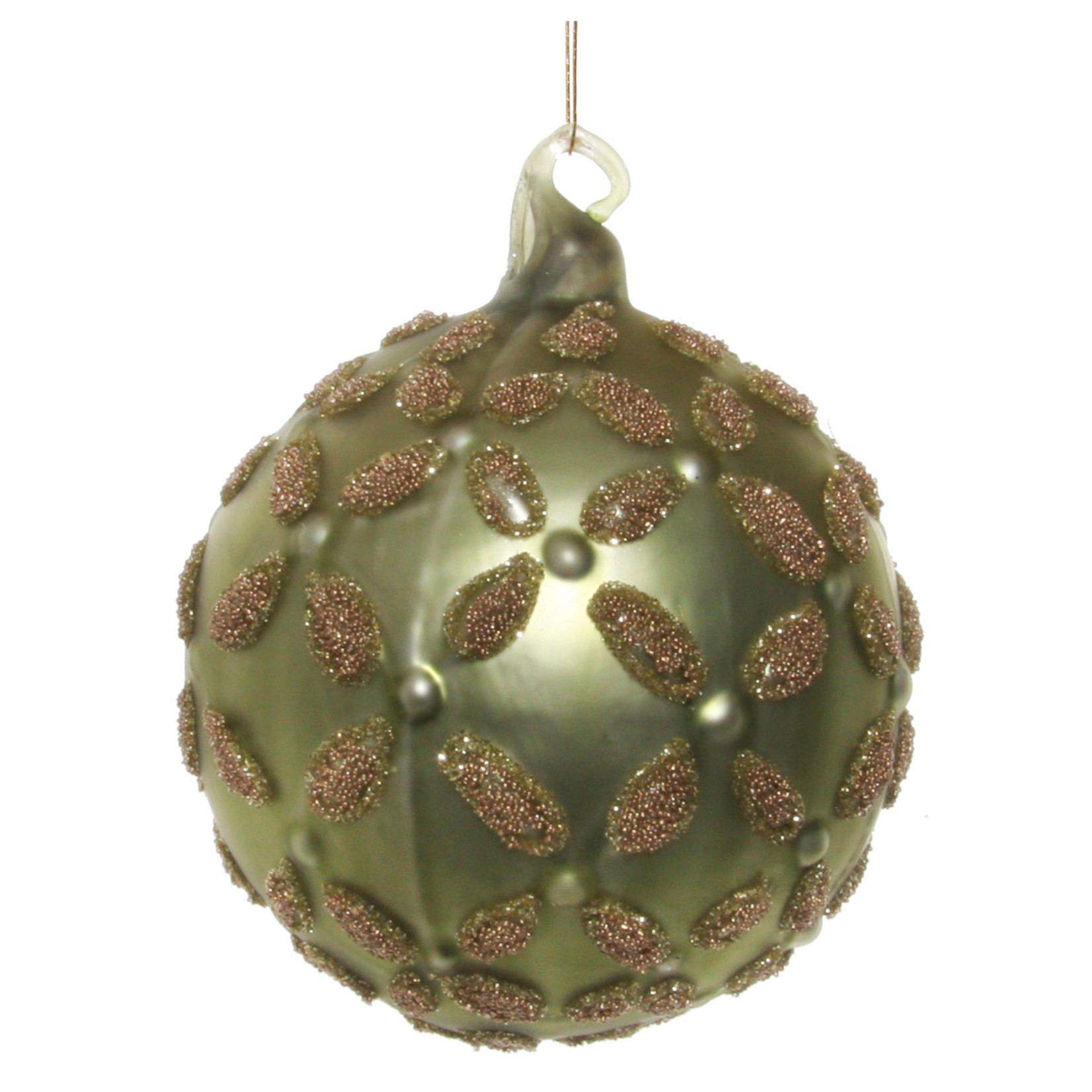 Shishi LLC Glass Ball Matte Dark Green Ornament 4"