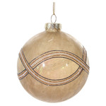 Shishi LLC Glass Ball Frosted Tinsel Ornament 4"