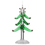 Shishi LLC Green & Gold Clear Glass Tree Ornament 5"