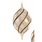 Napa Home and Garden Taupe Gold Plaid Glass Ornament  Drop