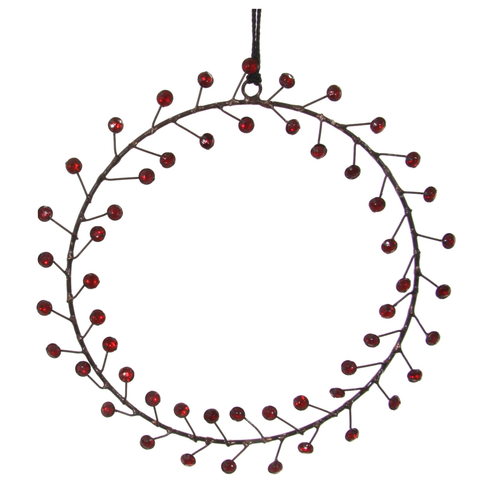 Shishi LLC Jewel Red & Metallic Wreath Ornament 7.5"