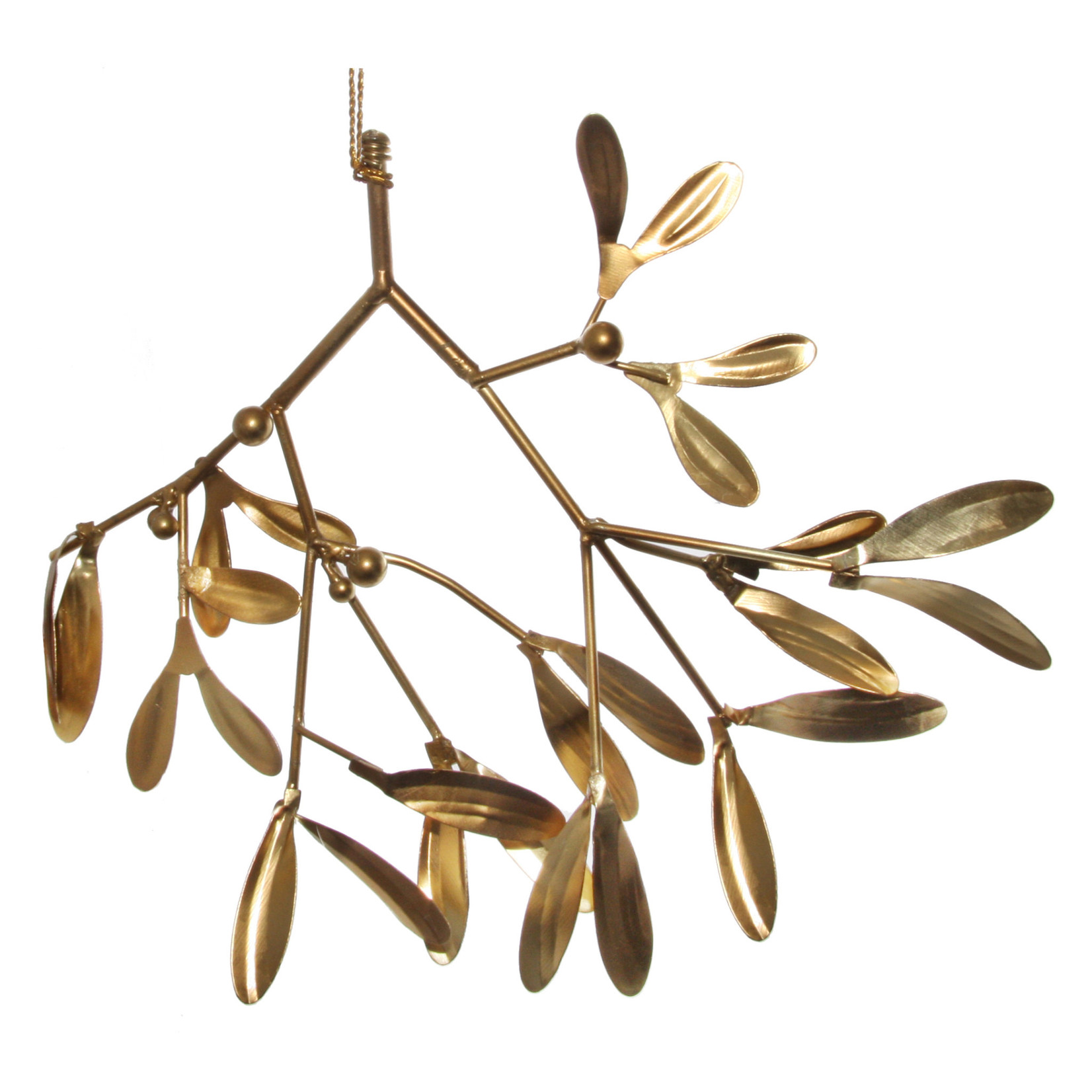 Shishi LLC Mistletoe Decor Gold Metal Ornament