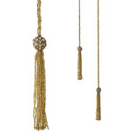 RAZ Imports Gold Beaded Garland with Tassels 3' Ornament