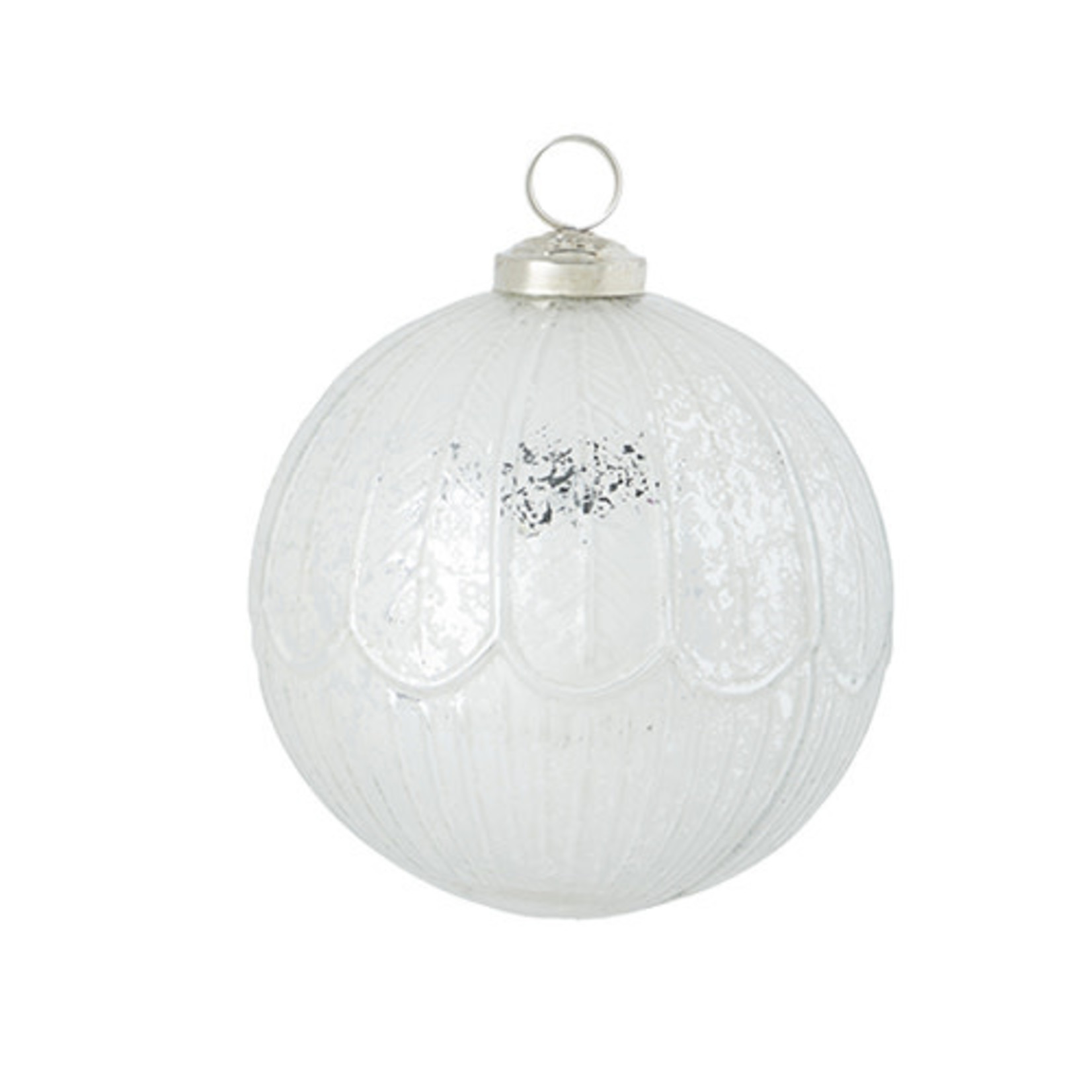 RAZ Imports Silver Mercury Glass Ball Ornament 5"