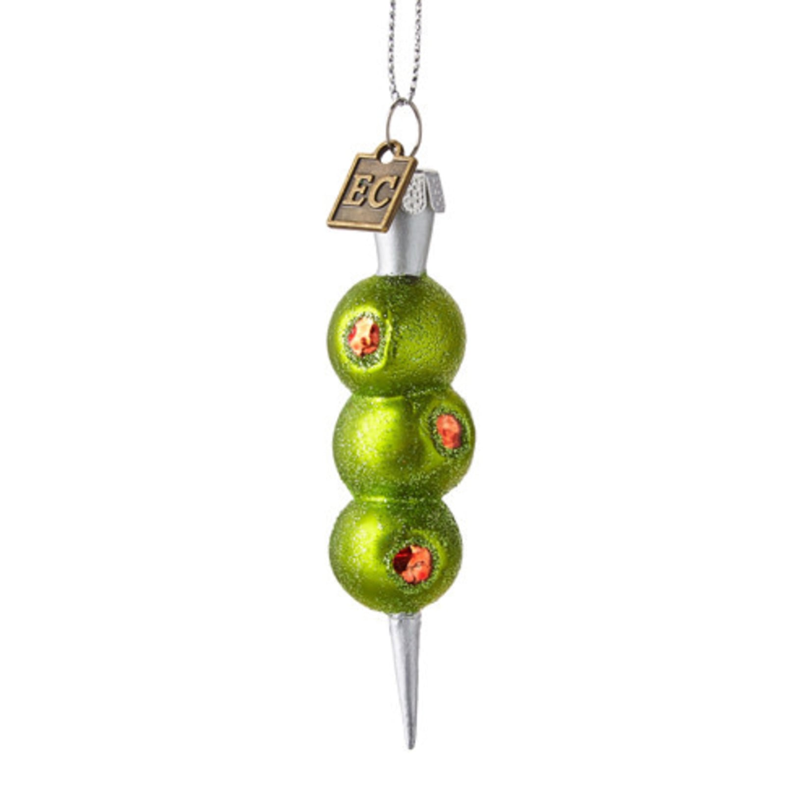 RAZ Imports Three Olives Please Cocktail Pick Glass Ornament