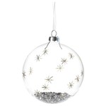 Zodax Clear Ball with Silver Star Confetti Ornament - Small