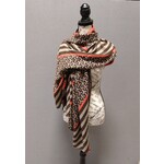 Tourance Inc Brown & Orange Natisha Wrap  Scarf