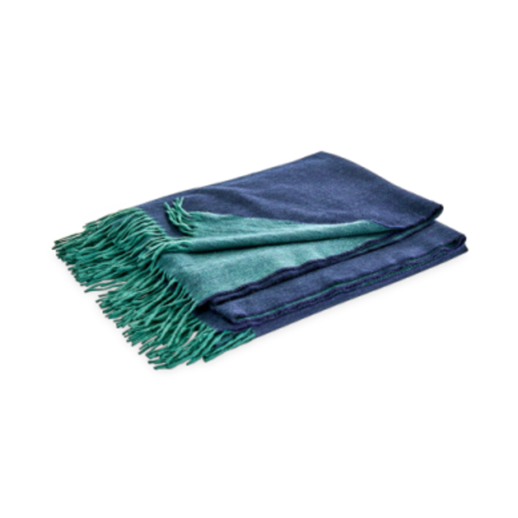 Matouk Paley Throw Blanket - Jade Navy