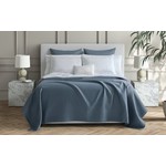 Matouk Petra King Coverlet Steel  Blue 112x97