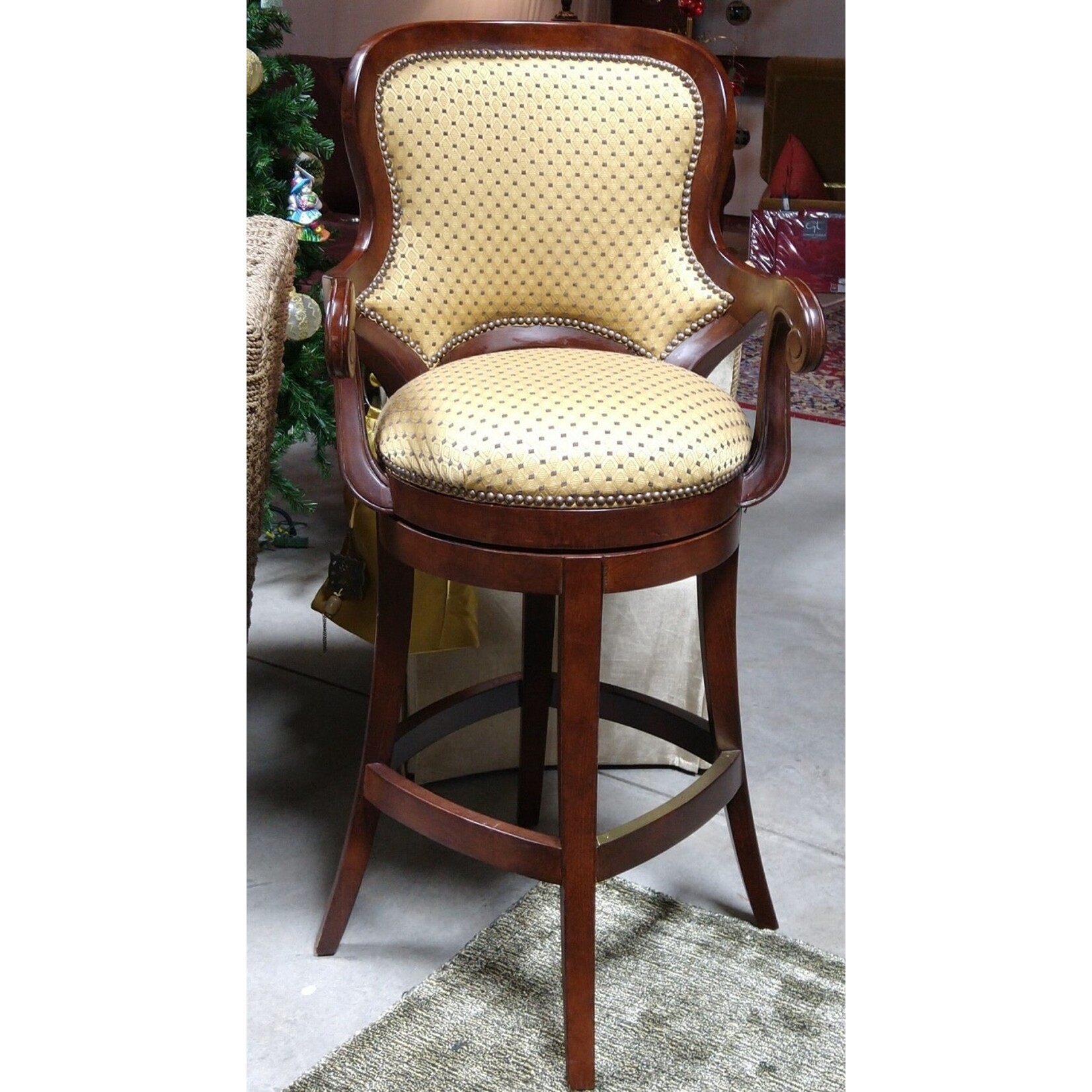 Fairfield Bronze Armed Swivel Barstool