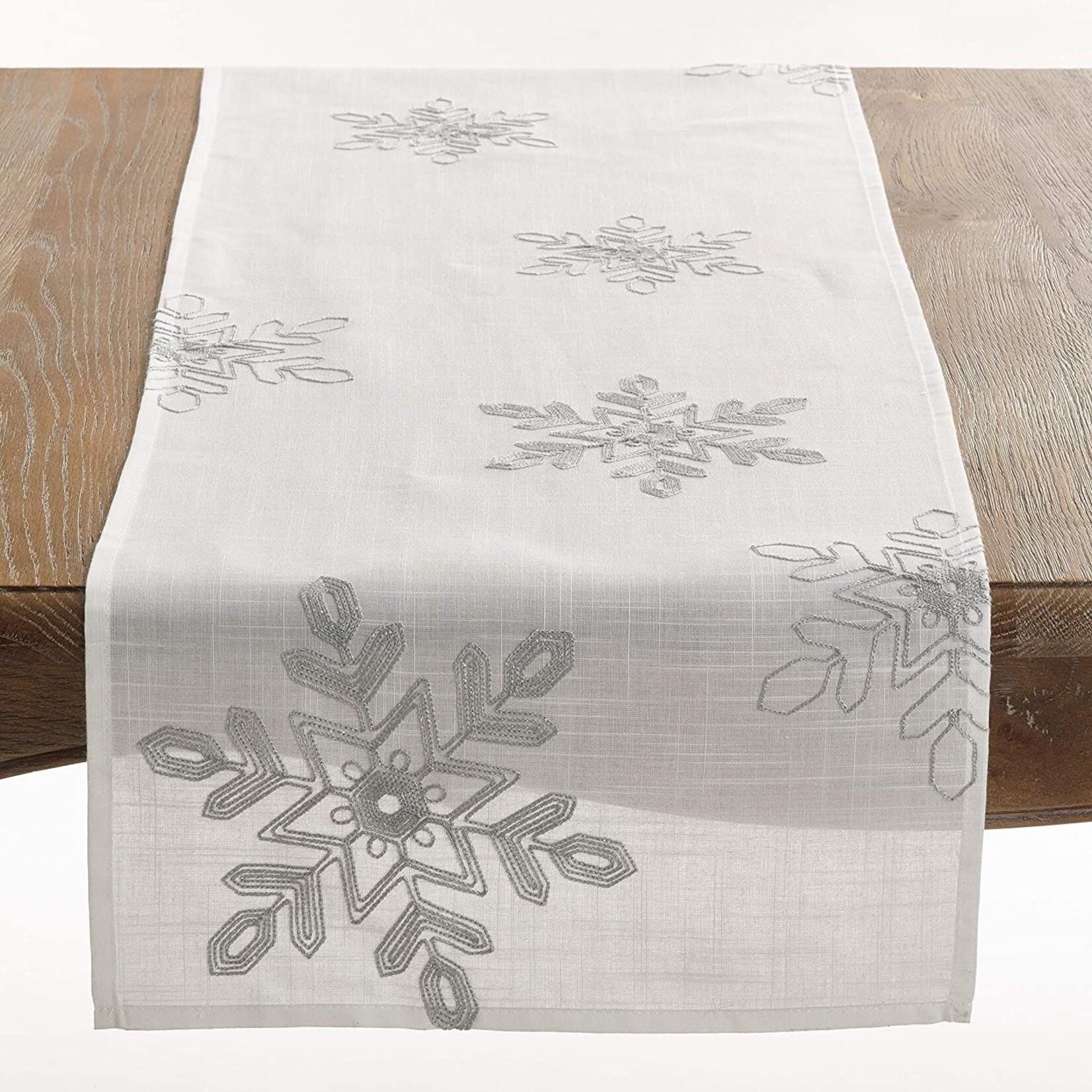 Saro Trading Company Snowflake Tablecloth Runner