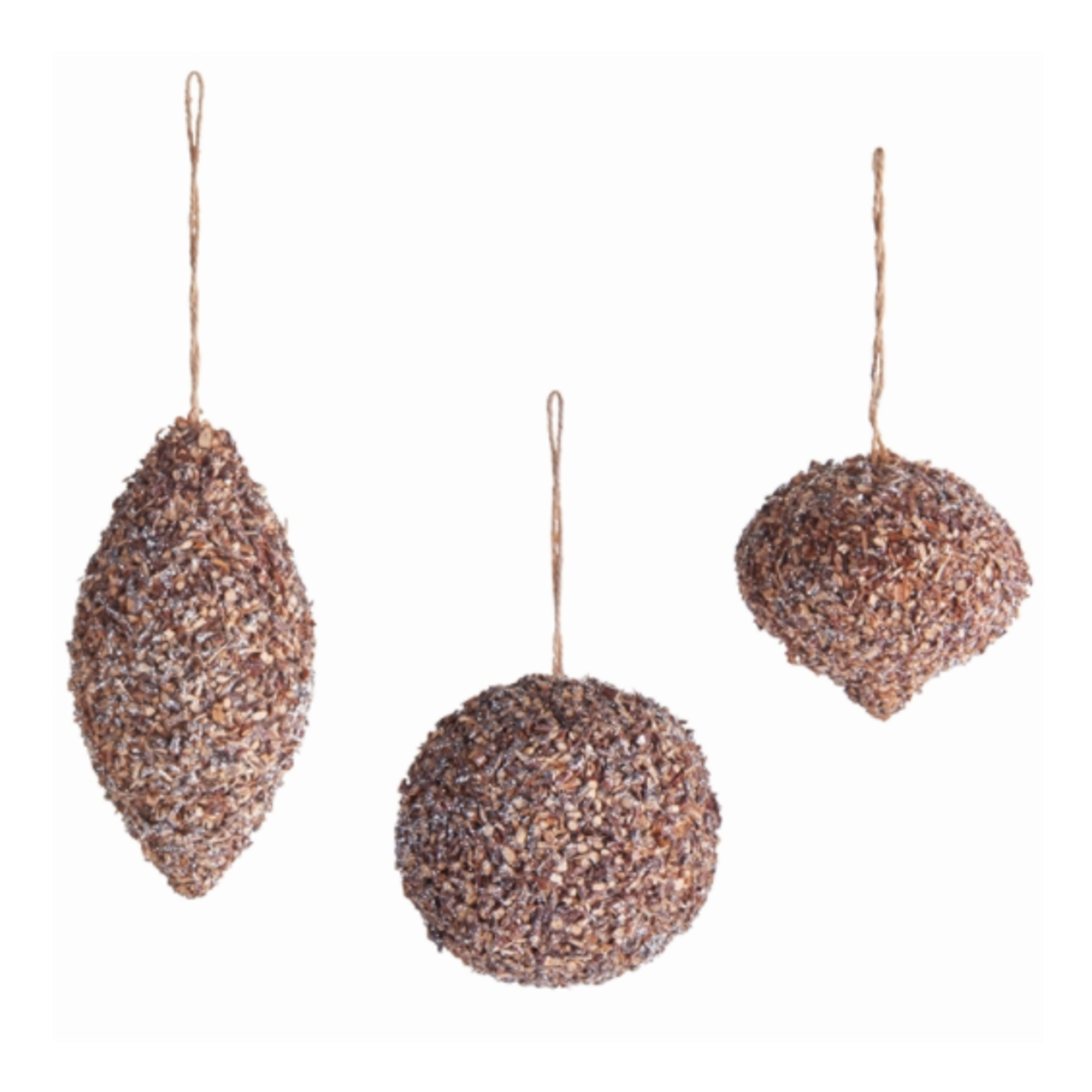 Napa Home and Garden Brown Glitter Drop Holiday Ornament