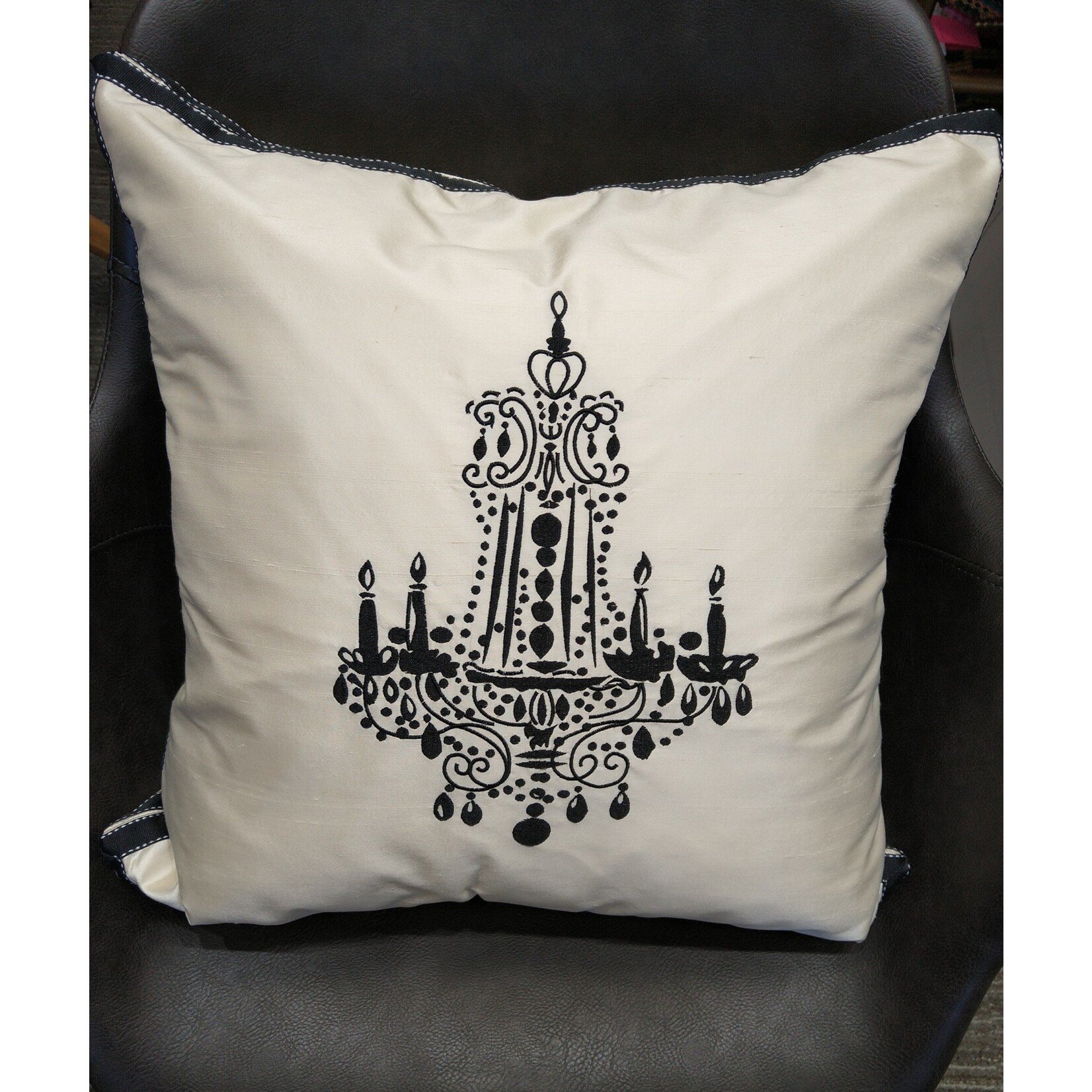 Eastern Accent Int Black Chandelier  Pillow 20x20
