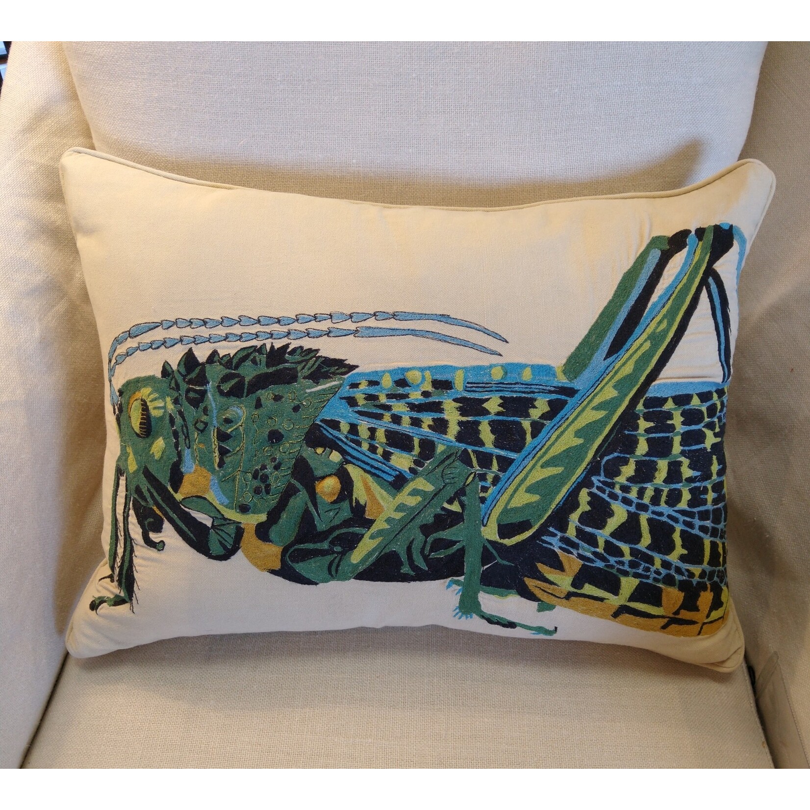 Design Legacy Grasshopper Linen Pillow