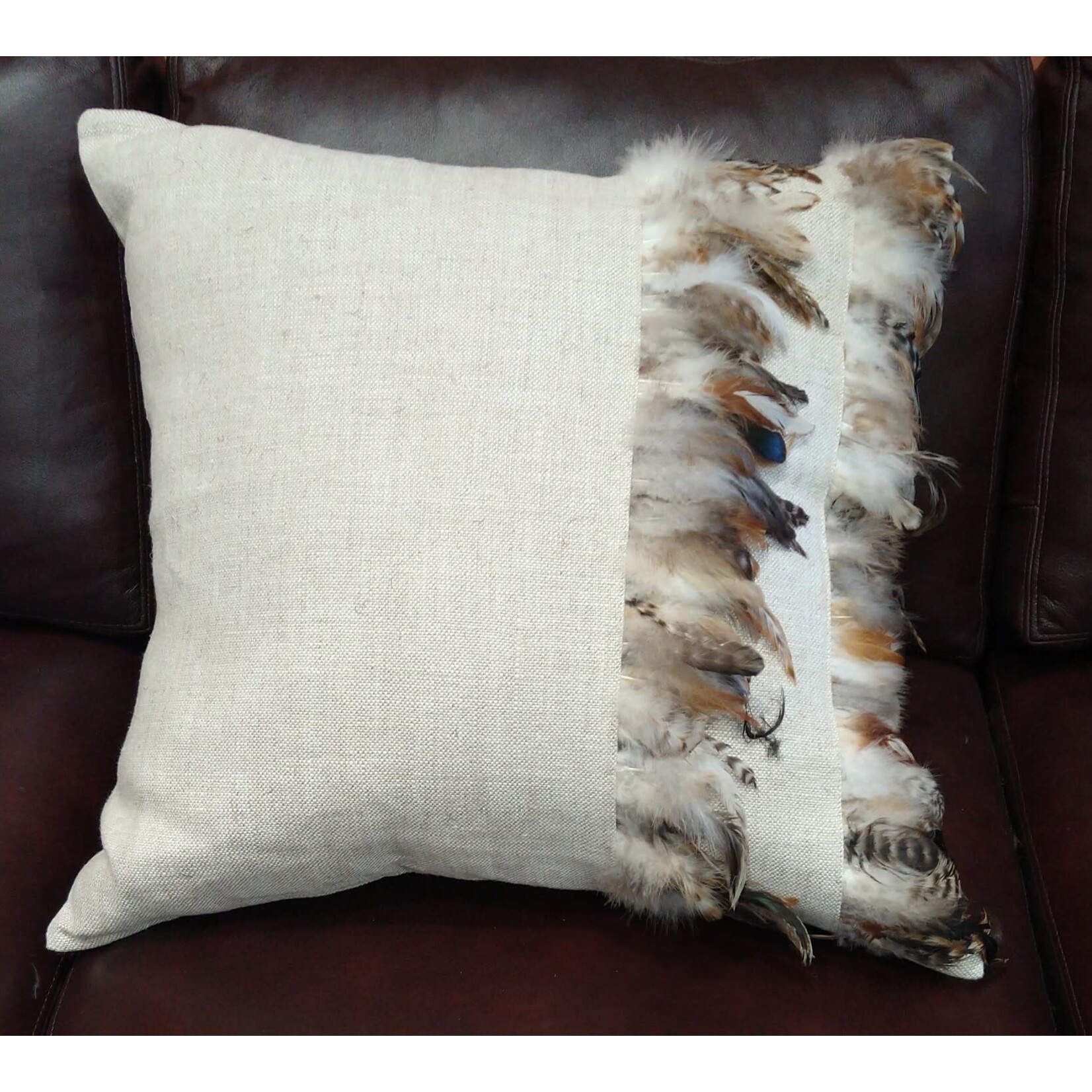 Decorum Home Corp Natural Linen Asymmetric Feather Pillow